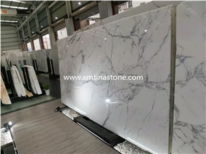 Calacatta White Marble Polished Slabs Tiles